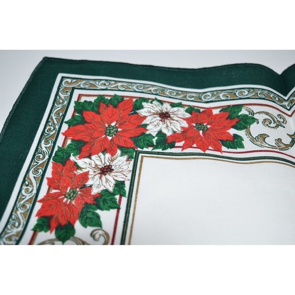 Vtg Made in Brazil SUNWEAVE Christmas Poinsettia Cotton Dinner Napkins 8 pc new - Picture 9 of 12